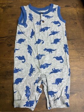 ⭐️5 for $20⭐️ George Gray & Blue Dinosaur Sleeveless Baby Romper 3-6M